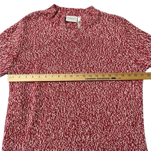 Red White Knit Sweater Women’s Size L - Picture 6 of 7